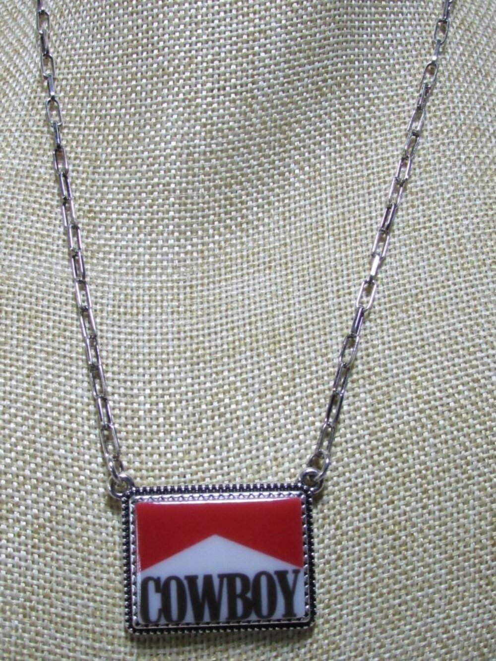 Western Cigarette Logo Print Necklace - SN0396MUL